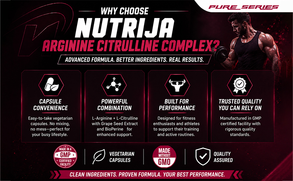 Nutrija L-ARGININE AND L-CITRULLINE COMPLEX™ (60 Capsules)