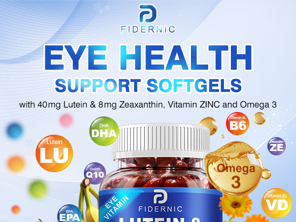 Lutein and Zeaxanthin Supplement - AREDS 2 Plus+ Eye Vitamins 40 mg Lutein & 8 mg Zeaxanthin with Vitamins C, E, Zinc, Omega-3 & CoQ10 - 150 Softgels
