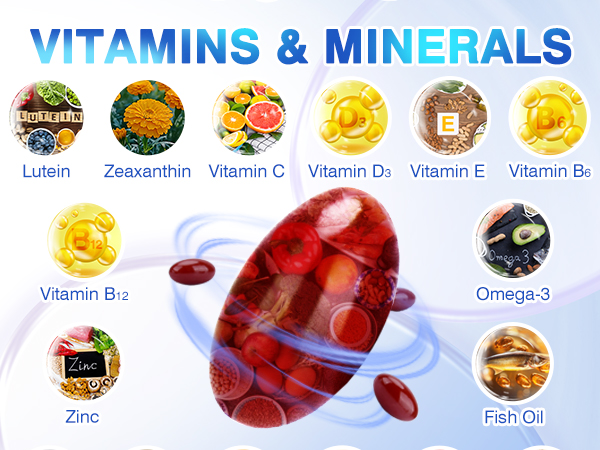 Lutein and Zeaxanthin Supplement - AREDS 2 Plus+ Eye Vitamins 40 mg Lutein & 8 mg Zeaxanthin with Vitamins C, E, Zinc, Omega-3 & CoQ10 - 150 Softgels