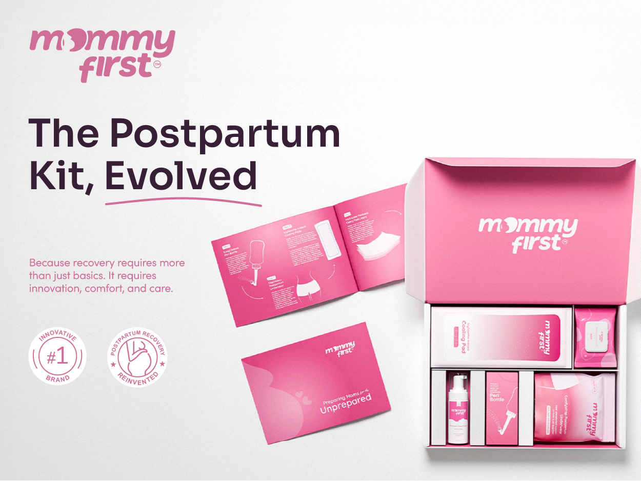 Mommy First® Postpartum Essentials Recovery Kit – Next-Gen Perineal Ice Packs, Alcohol-Free Witch Hazel Healing Foam and Liners, Upside Down Peri Bottle & Postpartum Underwear for Postpartum Recovery