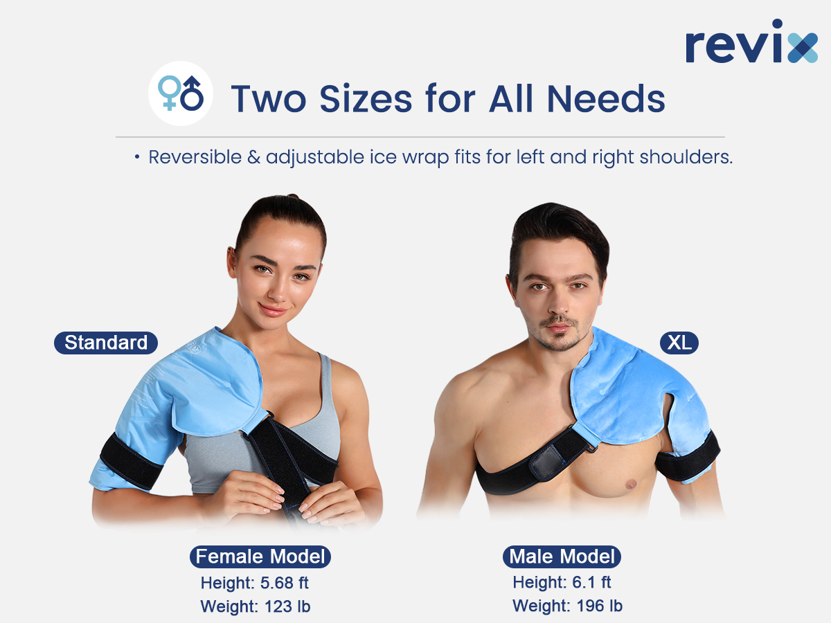 REVIX Shoulder Ice Pack Wrap for Rotator Cuff, Reusable Gel Cold Pack