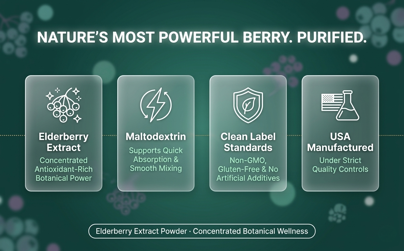 Elderberry Extract Powder w/Maltodextrin, 100g, 175mg Per Serving