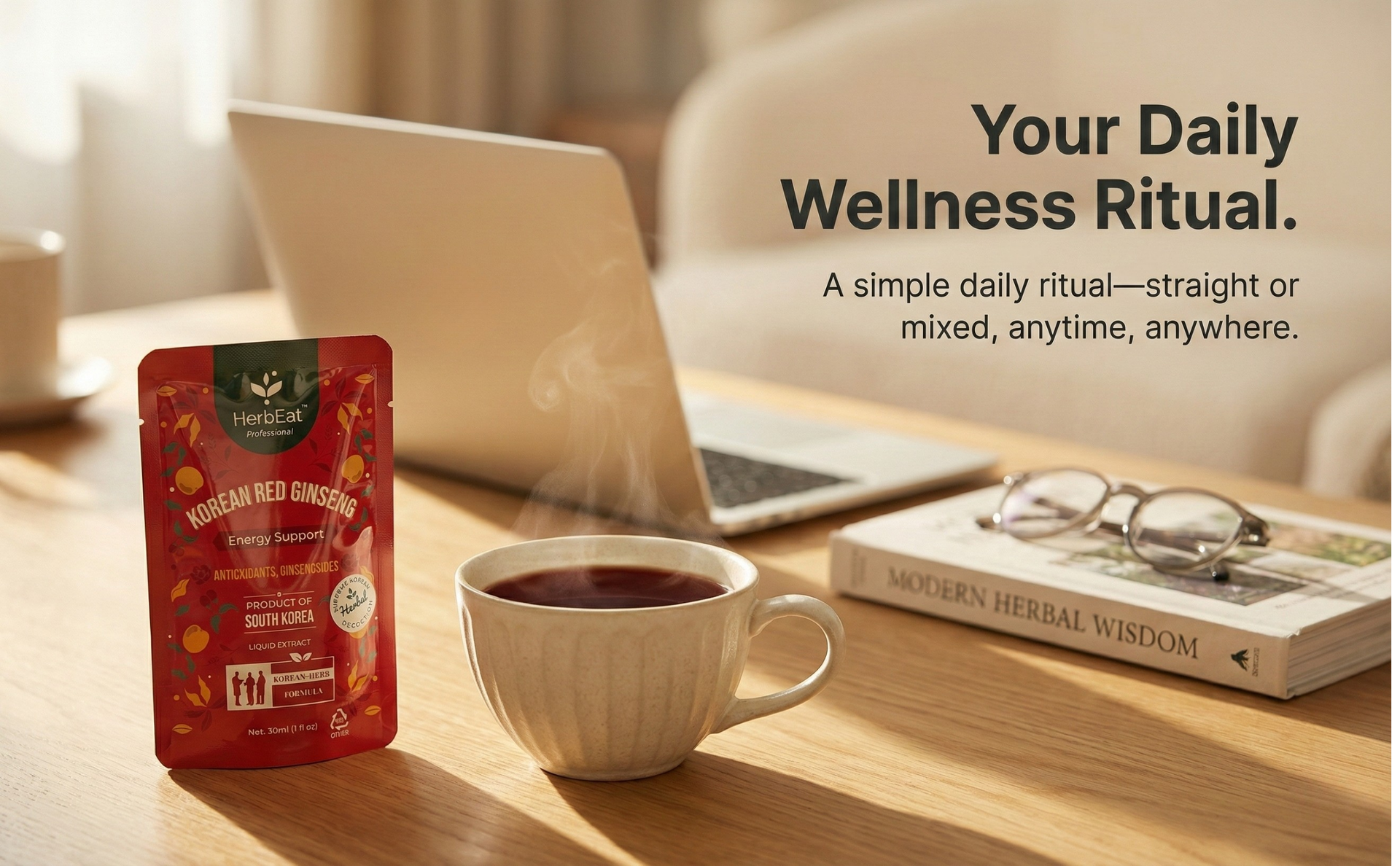 Korean Red Ginseng Prime Liquid Extract - 11mg Ginsenosides, 6-Year-Old Panax Red Ginseng for Energy & Immune Support - Dr. Kim Formulated, No Added Sugar, Vegan - 10 Pouches (30 mL Each)