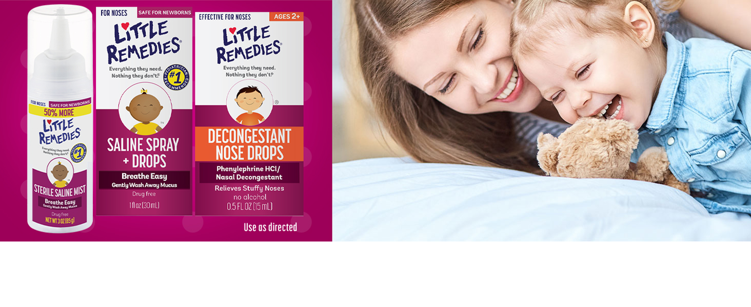 Little Remedies Sterile Baby Saline Nasal Spray and Drops, 0.5 Fl Oz, 3 Pk