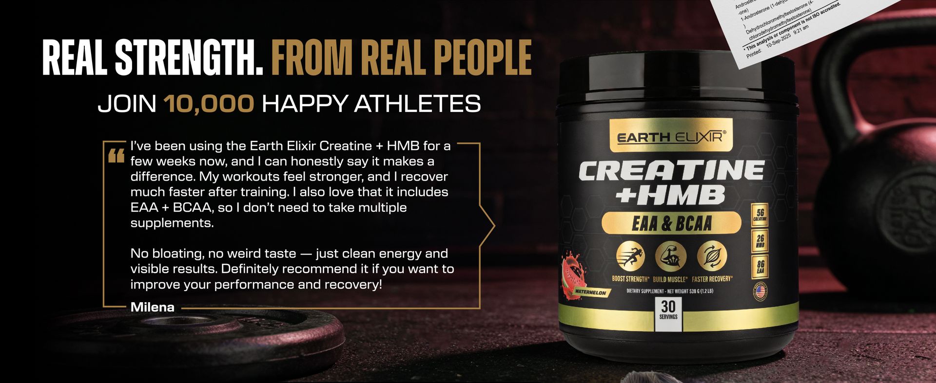 Creatine HMB Supplements for Men and Women w/Essential Amino Acids | EAA & BCAA Powder Mix | Creatine Monohydrate Powder and HMB | EAAS & BCAAS | Made in USA & 3rd Party Tested