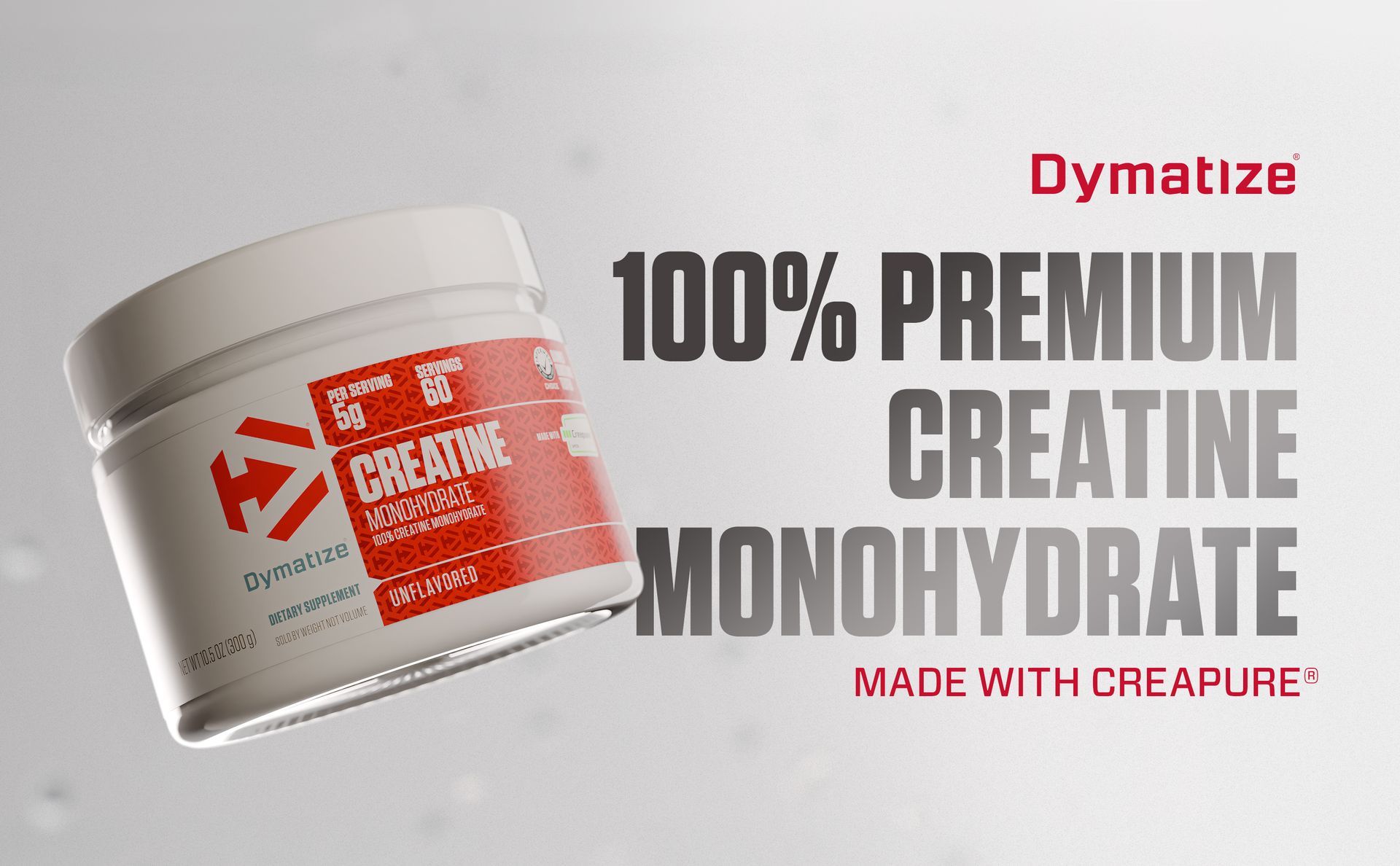 Dymatize Creatine Monohydrate Powder with CREAPURE (Product of Germany), 5g Per Serving, 60 Servings (300g), Creatine for Women and Men, Gluten Free