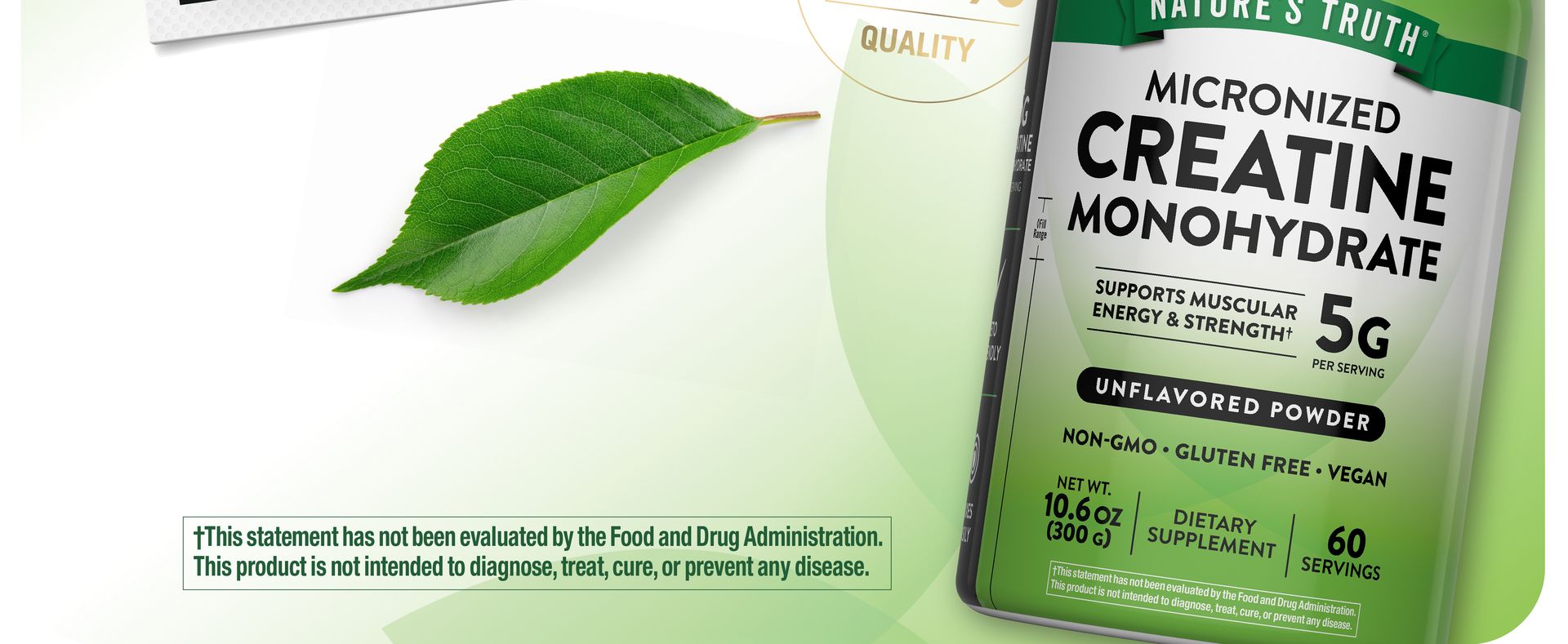 Nature's Truth Creatine Powder | Unflavored | 60 Servings