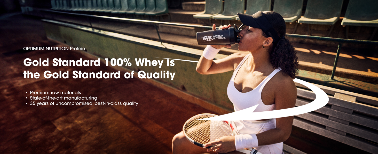 Optimum Nutrition Gold Standard Whey Protein Powder, Vanilla Ice Cream, 2LB