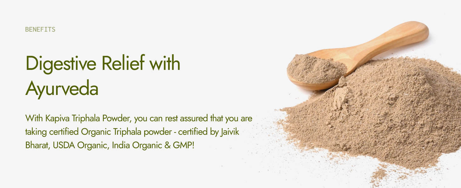 Kapiva Organic Triphala Powder 100g | Helps Relieve Constipation | Promotes Gut Health | Ayurvedic Digestive Support | Triphala Churna