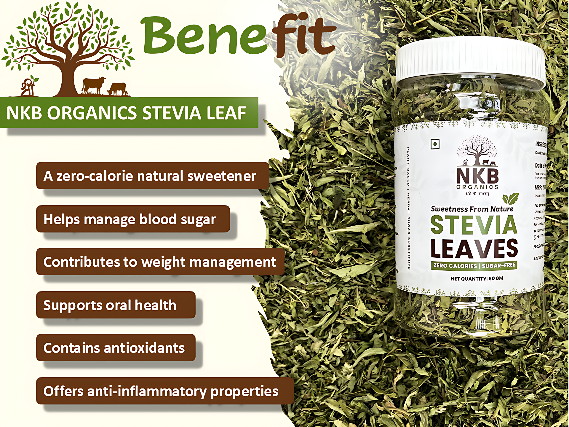 Dried Stevia Leaves 160g | SugerFree Sweetener