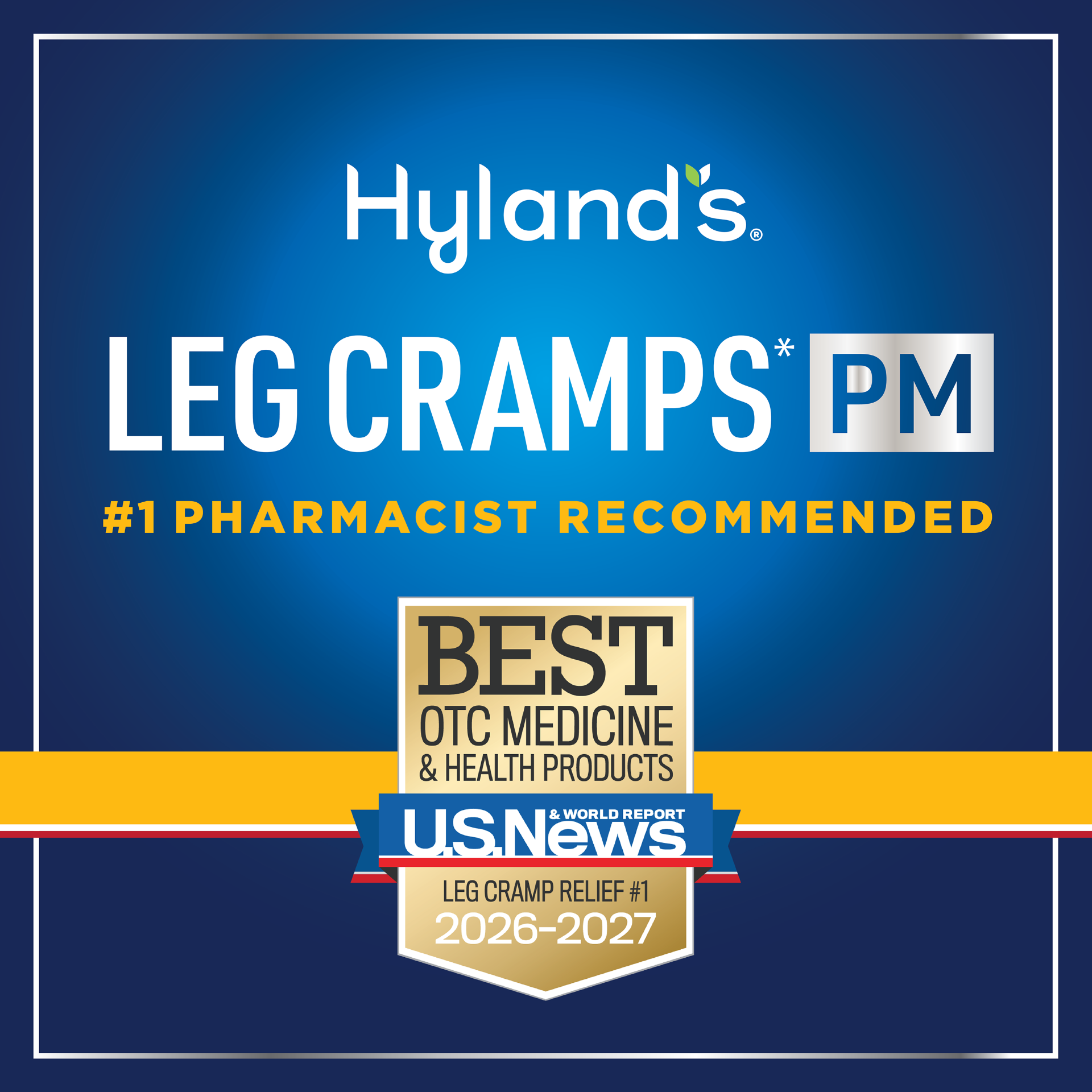 Hyland's Leg Cramps PM for Nighttime Pain Relief, 50ct