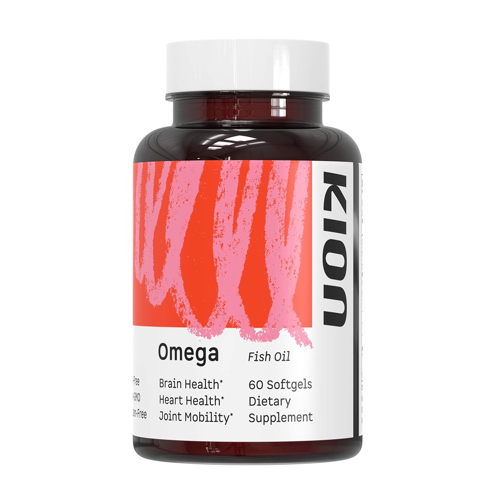 Kion Omega - 오메가 3 지방산 보충제 - DHA 보충제 - 미니 어유 Softgels - 오메가 3 DHA EPA 생선 기름 알약 - 생선 기름 1,000 mg - 30 서빙