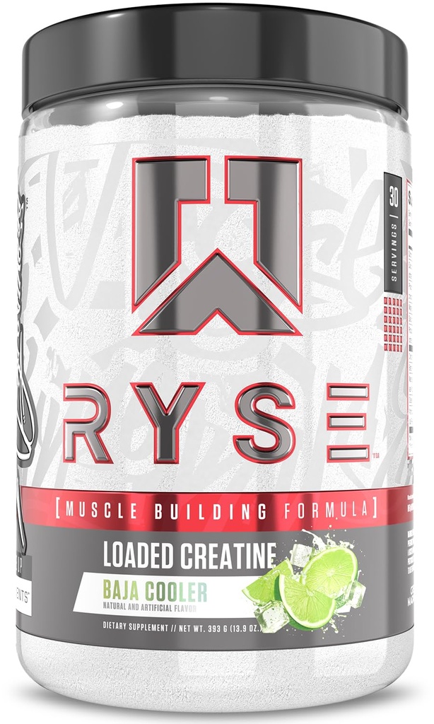 RYSE로드 Creatine 남성 & 여성 - Baja Cooler - Electrolytes, Betaine Anhydrous 및 Peak ATP의 3 형태와 근육 건물 공식 - 힘, 힘 및 내구시간 지원 - 30 서빙