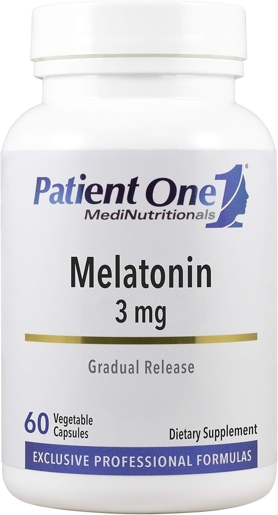 환자 One Melatonin 3 mg Extended Release | 수면과 휴식의 지원에 대한 보충* | 천연 수면 보조 | 60 캡슐