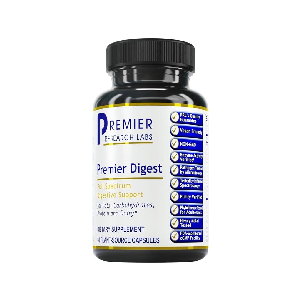 Probiotic 및 Prebiotics를 가진 최고의 소화 효소 - Amylase, Protease & Lipase, 60 Plant-Sourced 캡슐과 함께 풀 스펙트럼 소화 지원 촉진