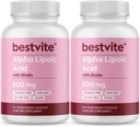 알파 Lipoic 산 600mg (캡슐 당) Biotin와 흡수 (240 채식 캡슐) (2 x 120) 필러 없음 - Stearates 없음 - Flow Agents 없음