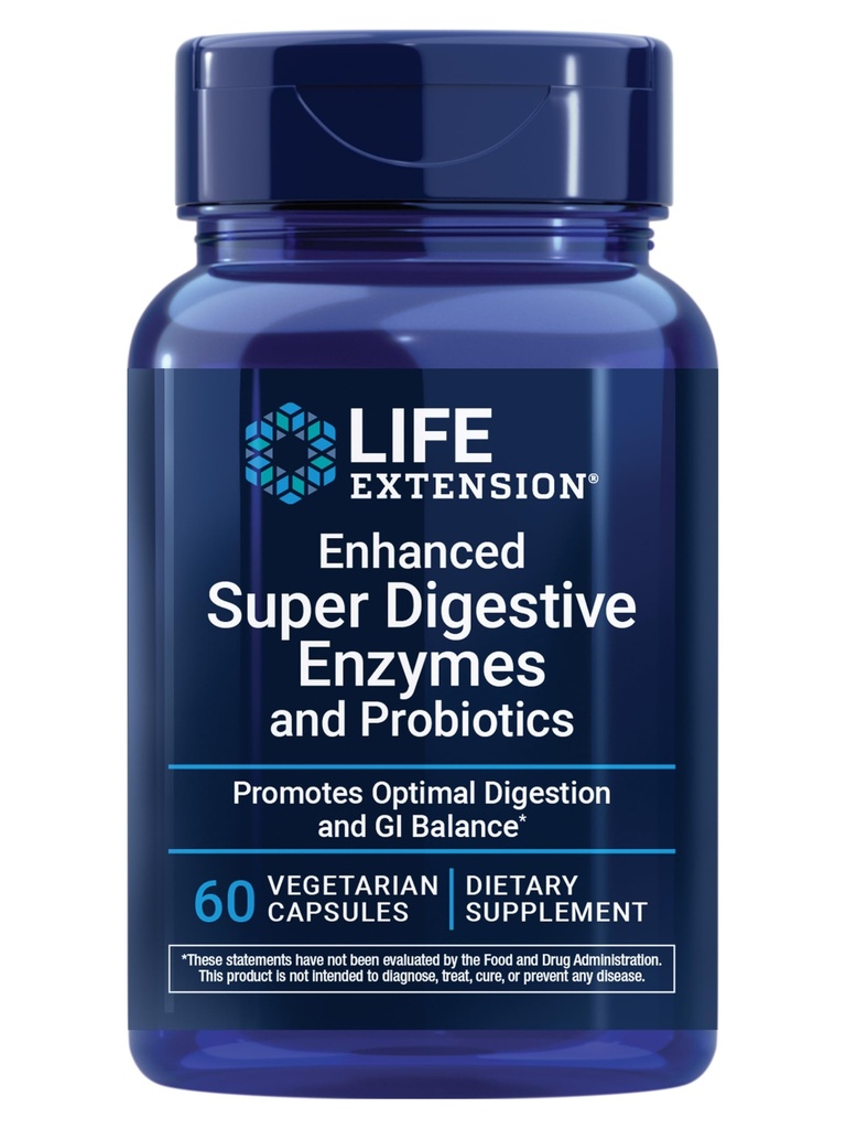 수명 연장 강화 슈퍼 소화 효소 및 프로 바이오 틱 – B. coagulans Probiotic, 10 소화 효소 – Digestion, Comfort & GI Balance – Non-GMO, 채식 – 60 캡슐 지원