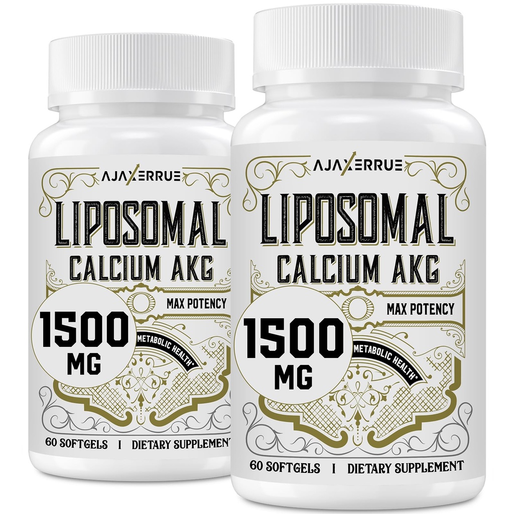 Liposomal 칼슘 AKG 보충교재 1500 MG (Alpha-Ketoglutaric 산), AAKG 보다는 더 효과적인 높은 흡수, 장수, 나이 방위, 세포 에너지, 대사 기능, 120 Softgels를 위한 Ca AKG 보다는 더 효과적인