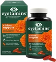 Eyetamins Vision Support - 60 캡슐의 안과 전문 - 2X Lutein 및 납 브랜드의 Zeaxanthin - 식물 기반, 자연 - Vegan 및 Non-GMO Formula (60 카운트)