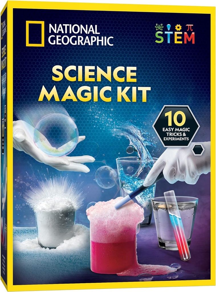 National Geographic Magic Chemistry Set - 10 Amazing Magic Tricks, STEM Projects 및 Science Experiments, 과학 장난감, 소년과 소녀를위한 훌륭한 선물 8-12