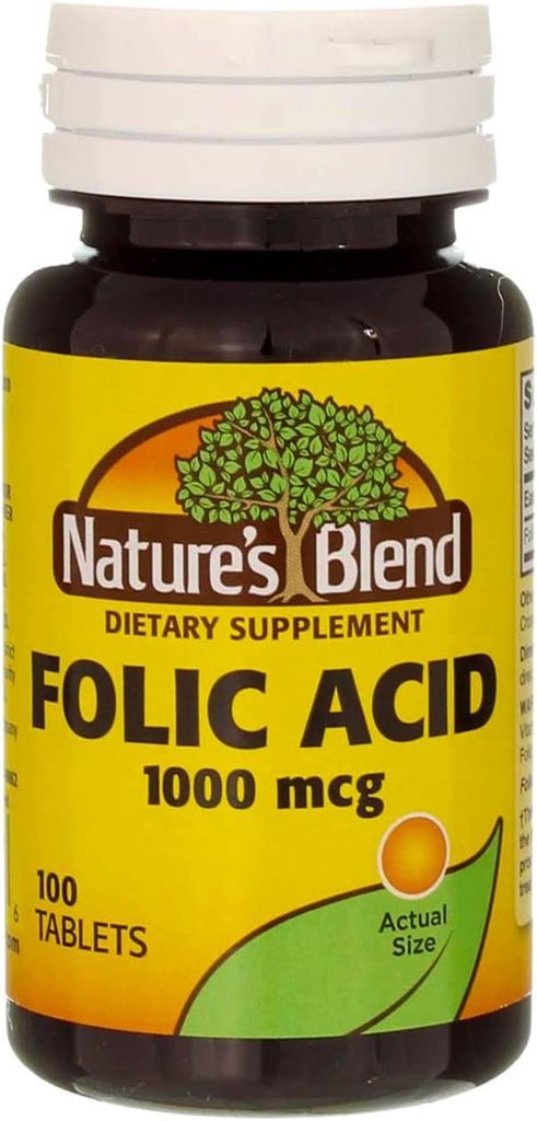 자연의 혼합 Folic 산 1000mcg 정제 100 조사 (4 팩)