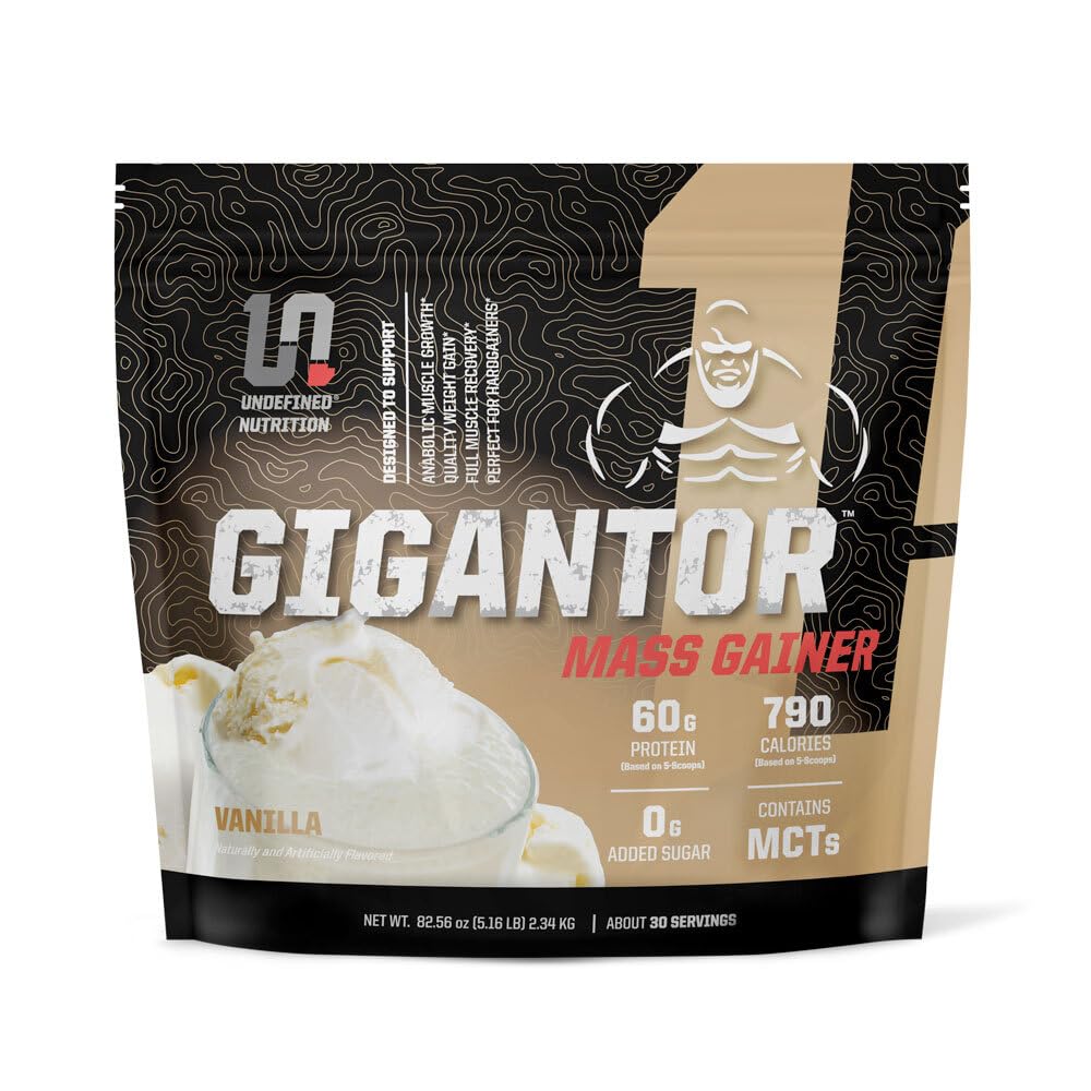 Brian Shaw (60g Protein, 30 서빙, 최대 790 품질 칼로리)에 의해 정의 된 영양 기증자 질량 게인터 - 5 단계 단백질 혼합 (5.16 파운드, Vanilla)와 하드 게인터 포뮬러