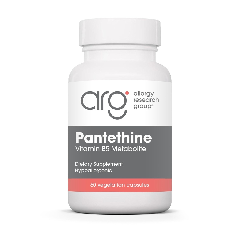 알레르기 연구 그룹 Pantethine 보충 - 비타민 B5, Pantothenic 산, 대사 지원, 간호 지원, 심혈관 보충교재, Coenzyme A, 660mg 채식 캡슐 - 60 조사