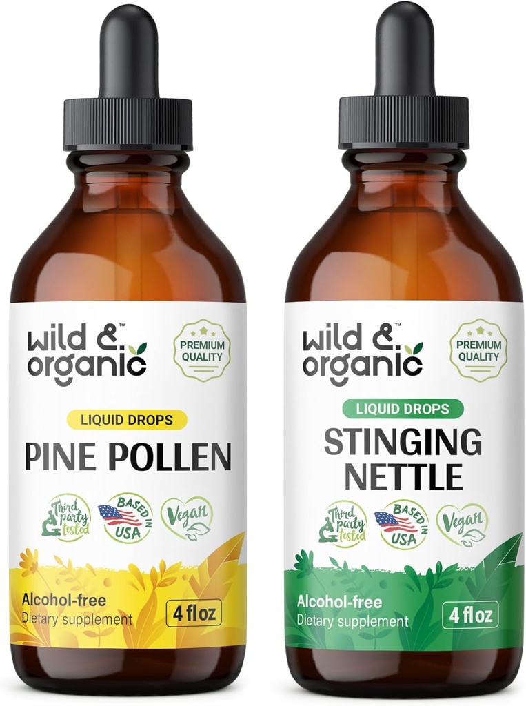 야생 & 유기 소나무 오염 Tincture 4 fl oz & Sting Nettle Root Tincture 4 fl oz