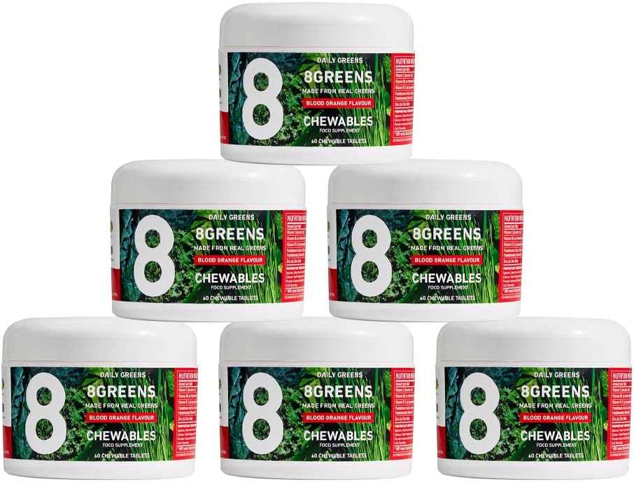 8Greens World's First Green Chewable는 Real Greens에서 Immunity & Energy, Greens Powder (패키지 6)를 지원하기 위하여 만들었습니다