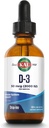 KAL 비타민 D3 2000 IU (50 mcg) DropIns - 액체 비타민 D3 하락 - 뼈 힘과 면역 지원 보충교재 - 채식주의, 60 일 보장, 대강 590 서빙, 1.8oz