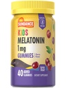 Sundance Kid's Melatonin Gummies 1mg | 40 개 | 체리 맛 | Vegan, Non-GMO, 글루텐 무료 보충