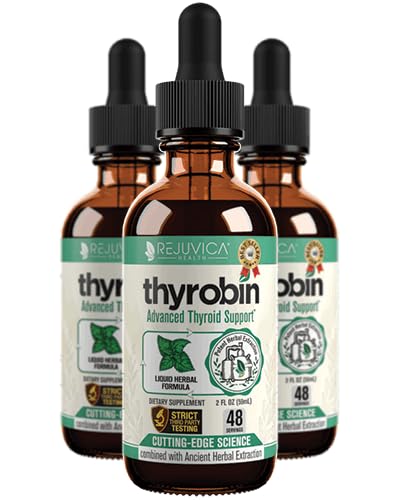 Thyrobin - 고급 Thyroid 지원 보충교재 - 더 나은 흡수를 위한 액체 납품 - Iodine, 스팅 Nettle, Kelp, Astragalus, Ashwagandha & 더 많은 것!