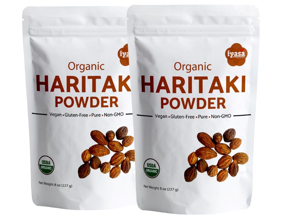 유기 Haritaki 과일 분말 Harde Harad Terminalia chebula Kadakapudi 16 Oz 453 GM 1 파운드 소화 가스 기복 건강한 Bowel 기능 Ayurveda Superfood Resealable 주머니