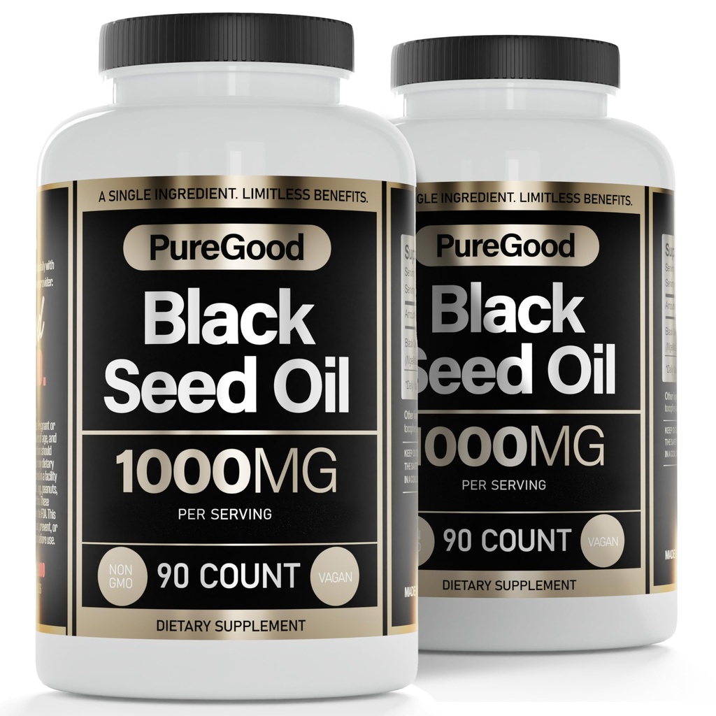 2 팩 - 까만씨 기름 캡슐, 500 Mg의 찬 눌러진 높은 힘 소화성 원조, 90의 조사 100% 비 GMO 순수한 까만 Cumin씨 기름 캡슐