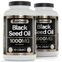 2 팩 - 까만씨 기름 캡슐, 500 Mg의 찬 눌러진 높은 힘 소화성 원조, 90의 조사 100% 비 GMO 순수한 까만 Cumin씨 기름 캡슐