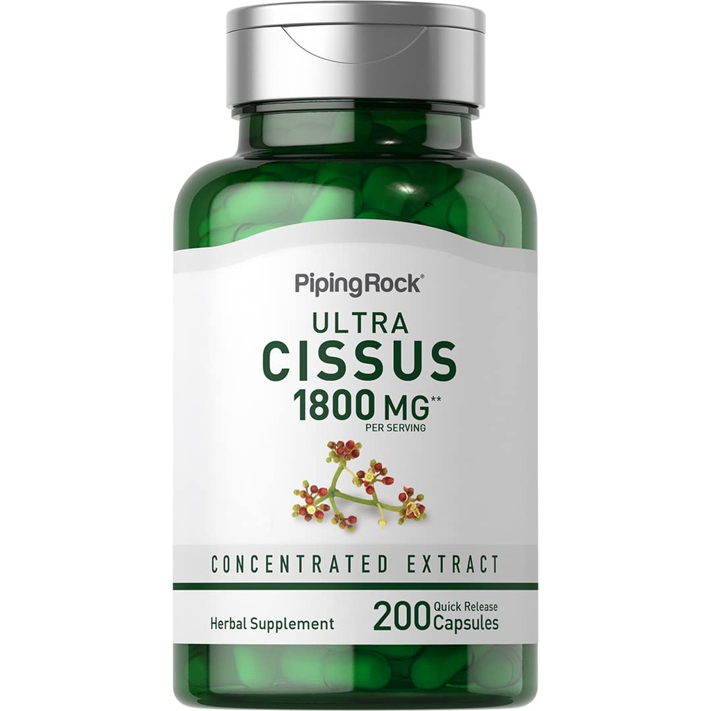 배관 바위 Cissus Quadrangularis 보충교재 1800mg | 200의 캡슐 | 매우 집중된 초본 추출물 | Non-GMO, 글루텐 무료