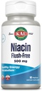 KAL Niacin 500mg Flush 무료 - 비타민 B3 보충 - 대사 및 에너지 지원 - 피부, Nerve, 소화 건강 및 순환 지원 - Vegan 비타민, 60 일 보증, 60 인분, 60 VegCaps