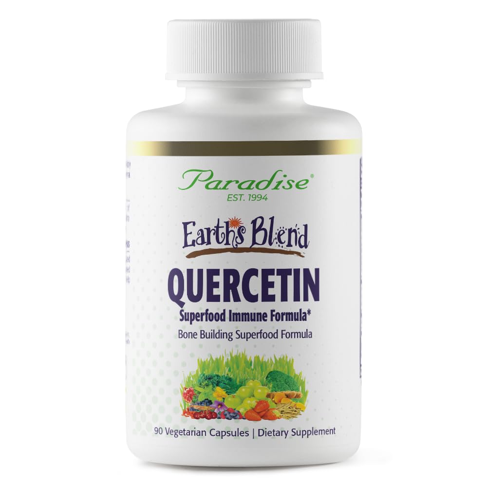파라다이스 허브 지구의 혼합 Quercetin, Immunity, 산화 방지제 활동, Probiotics, Adaptogens, Vegan, 비 GMO, 글루텐 무료, 90 채식 캡슐
