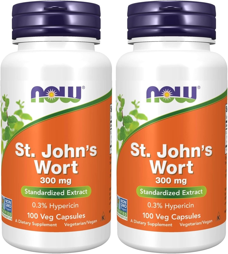 지금 보충 교재, St. John's Wort (Hypericum perforatum) 300 mg의 표준화한 추출물, 100개의 Veg 캡슐 (2의 포장)