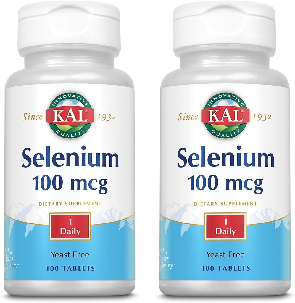 KAL 100 Mcg Selenium Yeast Free Tablets, 100 Count | 2 팩