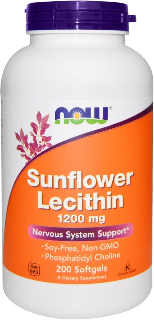 지금 음식 해바라기 Lecithin 1200mg, 200 Softgels, 2의 팩