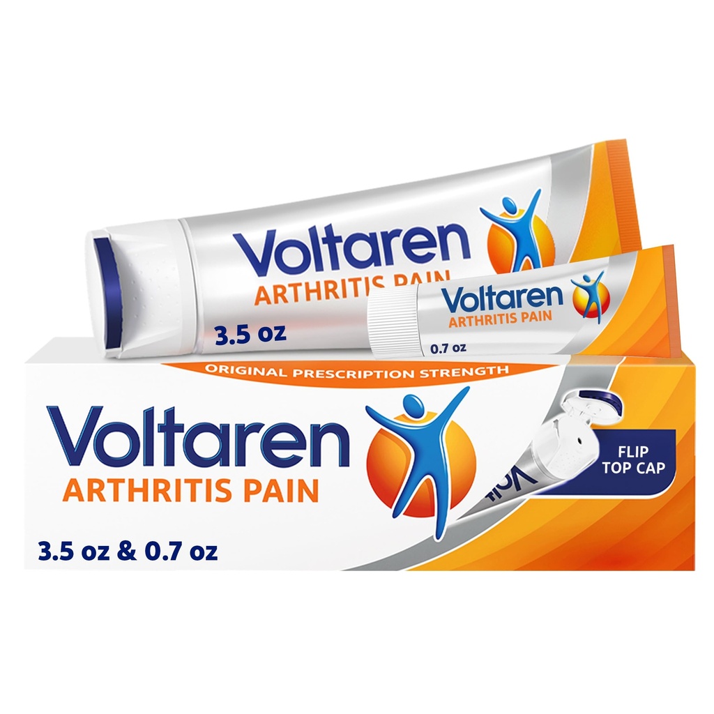 Diclofenac을 가진 강력한 화제 관절염 고통 구호를 위한 Voltaren 관절염 고통 젤 - 새로운 쉬운 열려있는 모자 - 100 g 관 및 20 g 여행 크기 관