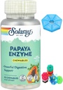 Solaray, Papaya Enzyme, Natural Pineapple, 90 Chewables + Bonus 1 7 일 동안 Mini Pill Box 제작