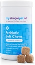 MySimplePetLab Dog Probiotics, 5-Strain Probiotic Blend, Healthy Pet Chews, Digestive Health, Gut Function, Immune System, Tasty Probiotic Soft Chews for Dogs, 일일 보충 지원