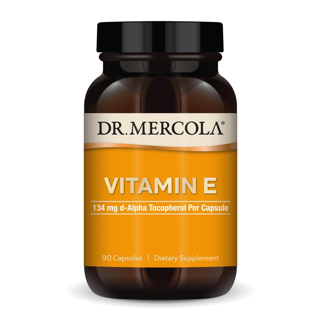 Mercola 비타민 E, 90 인분 (90 캡슐), 캡슐 당 134 mg, 규정식 보충교재, 건강한 피부, 비 GMO를 지원하십시오