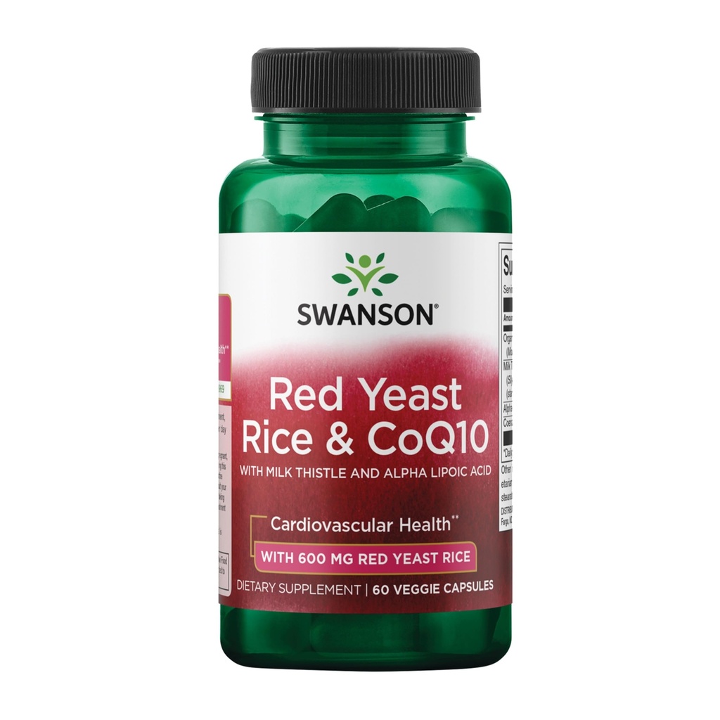Swanson 전통 레드 효모 쌀 & 우유 이틀과 알파 Lipoic Acid 60 Veg 캡슐과 CoQ10