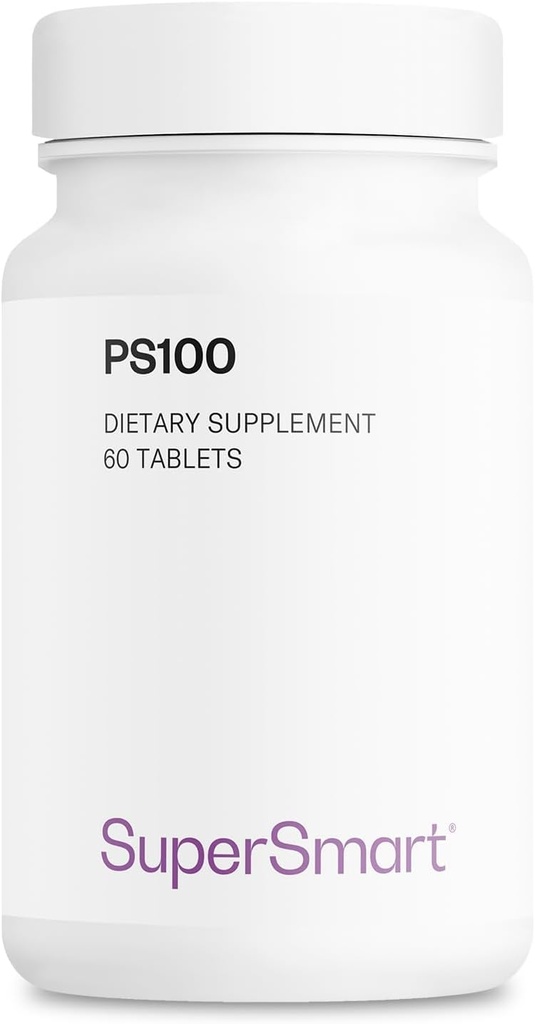 Supersmart - PS100 보충 하루 300mg (Phosphatidylserine) - 뇌 건강 및 보호 - 메모리 지원 | 비 GMO 및 글루텐 무료 - 60 정제