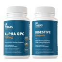 Dr. Tobias Alpha GPC & Digestive Enzymes - Bioavailable Choline Supplement & Premium Enzymes for Digestion, Non-GMO와 함께 일상적인 건강 지원