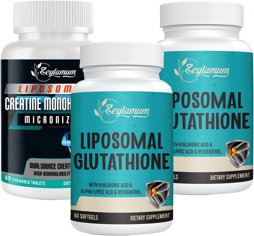 Liposomal 글루타티온 Softgels - 120 Softgels + Creatine Monohydrate Micronized - 60 조사
