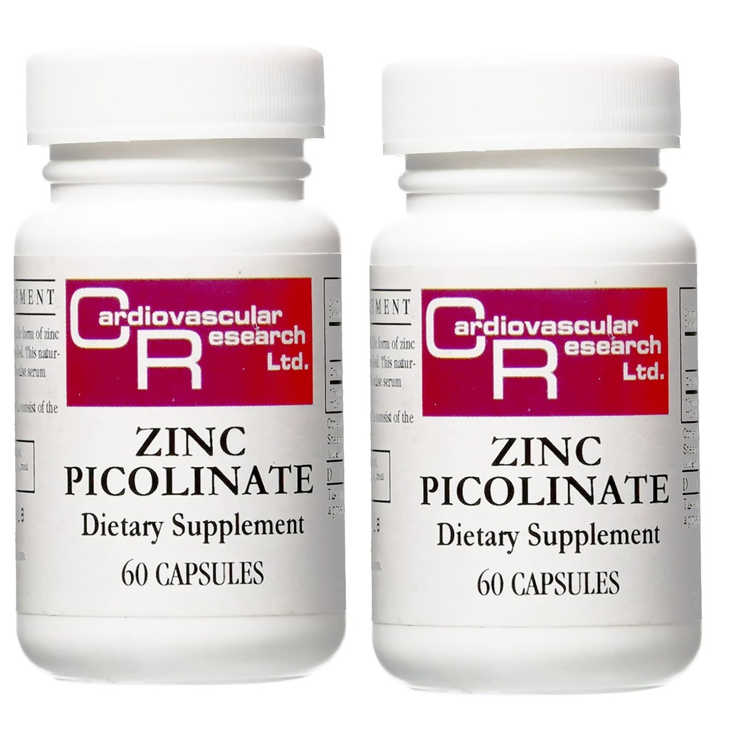 심혈관 연구 아연 25 mg 아연 Picolinate 120 캡슐 - 면역 체계 지원을 위해 - 2개의 병 뭉치
